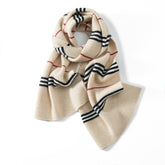 100% Cashmere Scarf Plaid Lightweight Cashmere Knitted Scarves